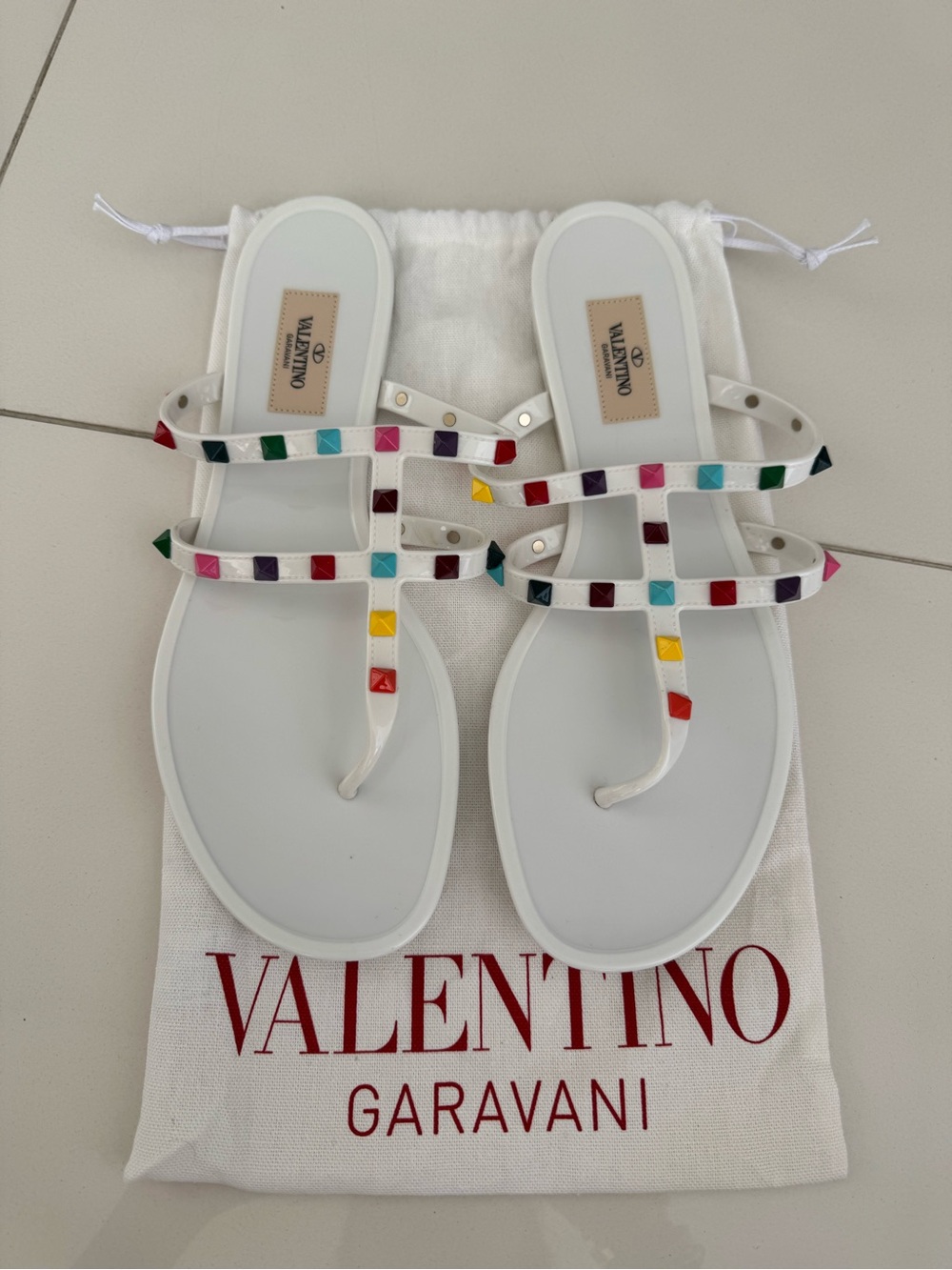 Valentino Garavani Multi Rockstud PVC Thong Sandals
